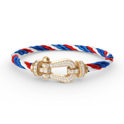 [LUCKY LOVE]FORCE LARGE HORSESHOE FULL DIAMOND BRACELET GOLD