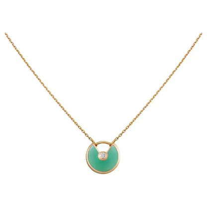 [LUCKY LOVE]AMULETTE GOLD MALACHITE NECKLACE