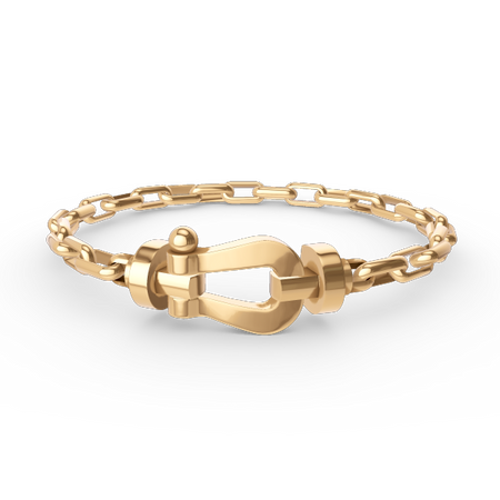 [LUCKY LOVE]FORCE LARGE HORSESHOE CLASP  METAL BRACELET