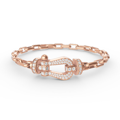[LUCKY LOVE]FORCE LARGE HORSESHOE CLASP  METAL BRACELET