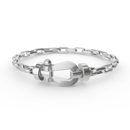 [LUCKY LOVE]FORCE LARGE HORSESHOE CLASP  METAL BRACELET