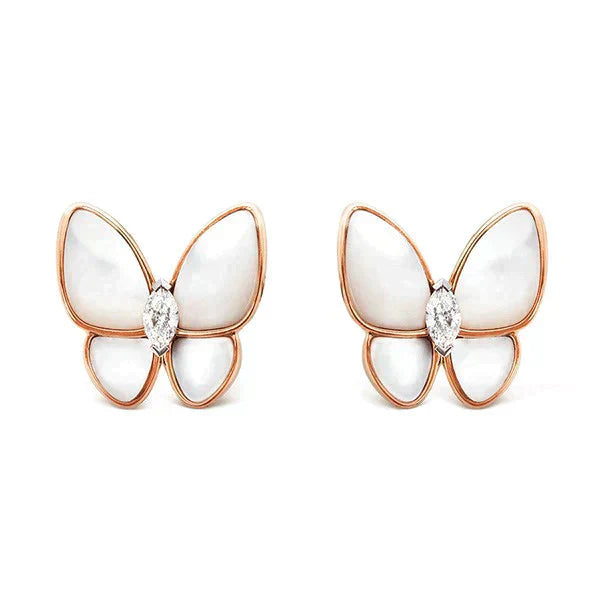 [LUCKY LOVE]BUTTERFLY MOP DIAMOND EARRINGS