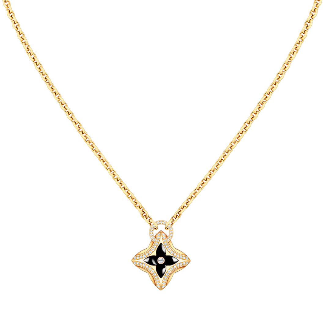 [LUCKY LOVE]STAR PEDANT PINK GOLD DIAMOND NECKLACE