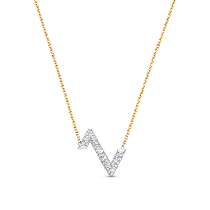[LUCKY LOVE]VOLT SILVER DIAMOND PEDANT NECKLACE