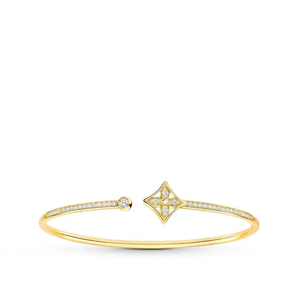 [LUCKY LOVE]IDYLLE GOLD OPEN BRACELET DIAMOND PAVED