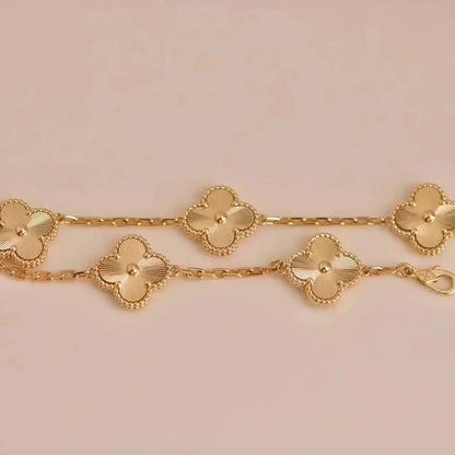 [LUCKY LOVE]CLOVER 5 FLOWERS LASER BRACELET