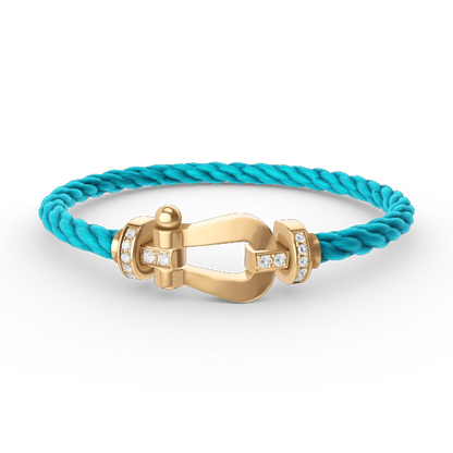 [LUCKY LOVE]FORCE LARGE HORSESHOE HALF DIAMOND BRACELET GOLD