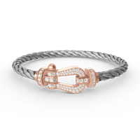 [LUCKY LOVE]FORCE LARGE HORSESHOE FULL DIAMOND BRACELET ROSE GOLD