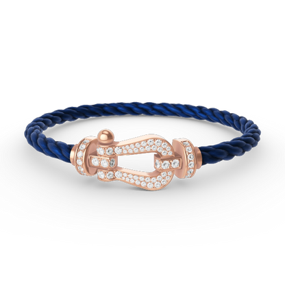 [LUCKY LOVE]FORCE LARGE HORSESHOE FULL DIAMOND BRACELET ROSE GOLD