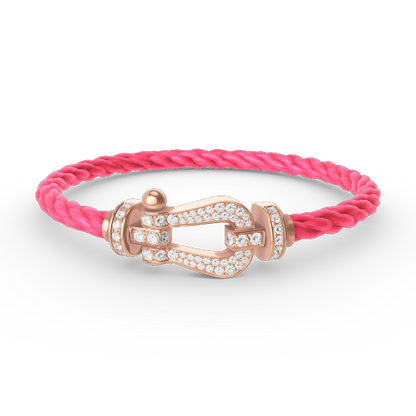 [LUCKY LOVE]FORCE LARGE HORSESHOE FULL DIAMOND BRACELET ROSE GOLD