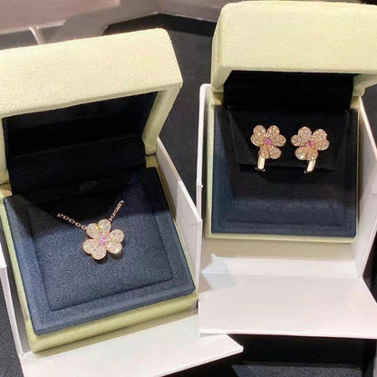 [LUCKY LOVE]FRIVOLE PINK GOLD FLOWER DIAMOND EARRINGS