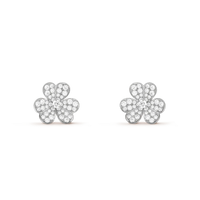 [LUCKY LOVE]FRIVOLE SILVER FLOWER DIAMOND EARRINGS