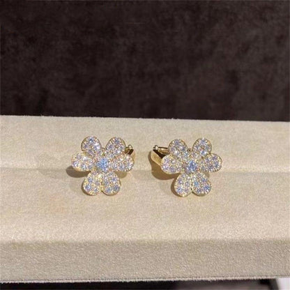 [LUCKY LOVE]FRIVOLE GOLD FLOWER DIAMOND EARRINGS