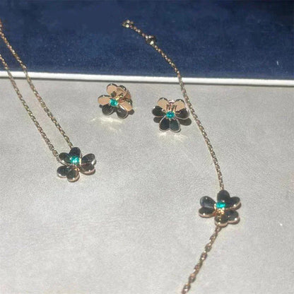 [LUCKY LOVE]FRIVOLE  FLOWER MALACHITE EARRINGS