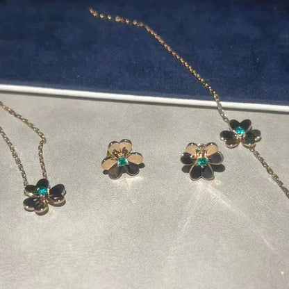 [LUCKY LOVE]FRIVOLE  FLOWER MALACHITE EARRINGS