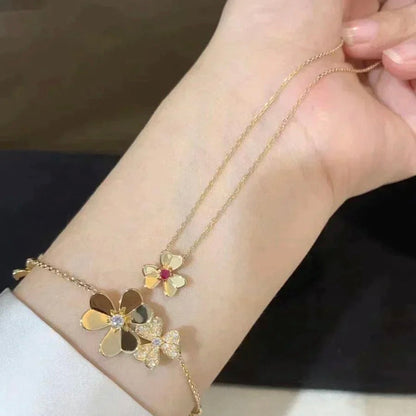 [LUCKY LOVE]FRIVOLE GOLD FLOWER NECKLACE