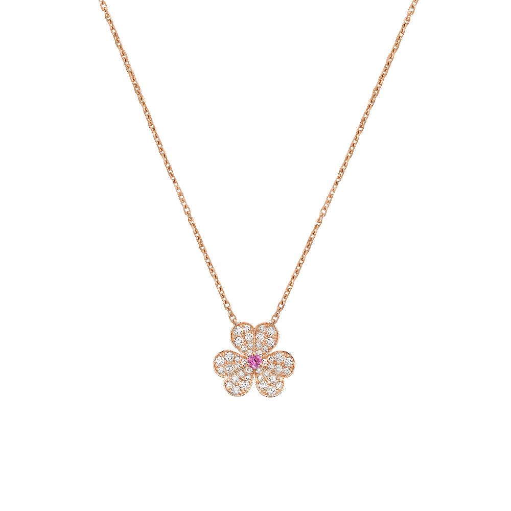 [LUCKY LOVE]FRIVOLE ROSE GOLD FLOWER DIAMOND NECKLACE