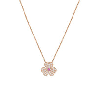 [LUCKY LOVE]FRIVOLE ROSE GOLD FLOWER DIAMOND NECKLACE