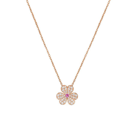 [LUCKY LOVE]FRIVOLE ROSE GOLD FLOWER DIAMOND NECKLACE
