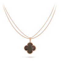 [LUCKY LOVE]CLOVER 25MM GOLD DARK MOP BIG CLOVER NECKLACE