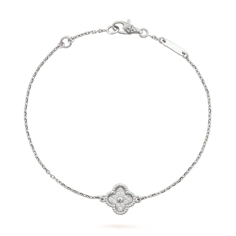 [LUCKY LOVE]CLOVER  SINGLE FLOWER BRACELET SILVER