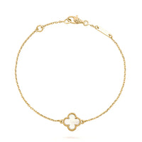 [LUCKY LOVE]CLOVER WHITE MOP SINGLE FLOWER BRACELET