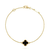 [LUCKY LOVE]CLOVER ONYX SINGLE FLOWER BRACELET
