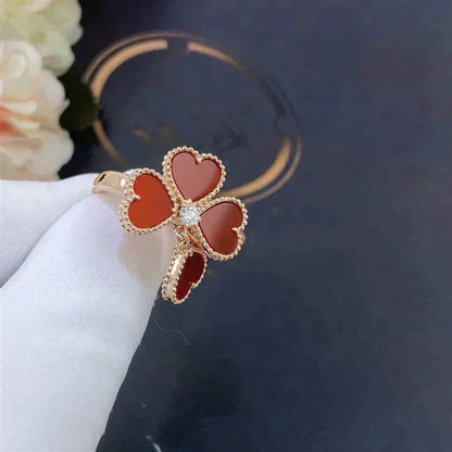 [LUCKY LOVE]SWEET CLOVER CARNELIAN RING