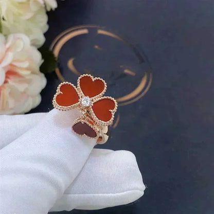 [LUCKY LOVE]SWEET CLOVER CARNELIAN RING