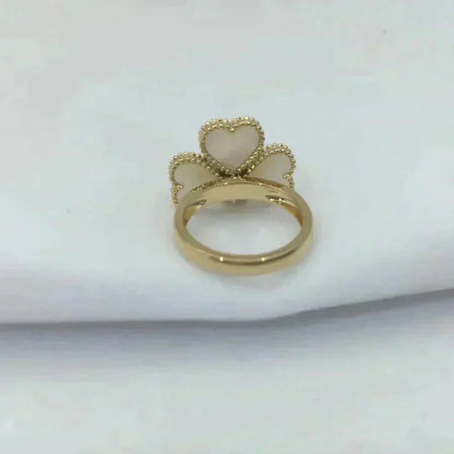[LUCKY LOVE]SWEET CLOVER WHITE MOP RING