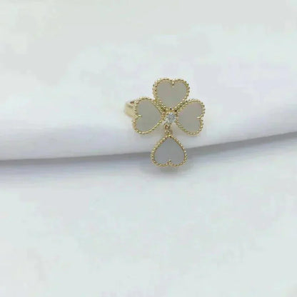 [LUCKY LOVE]SWEET CLOVER WHITE MOP RING