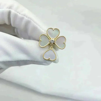 [LUCKY LOVE]SWEET CLOVER WHITE MOP RING