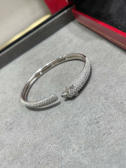 [LUCKY LOVE]PANTHERE FULL DIAMOND OPEN BRACELET