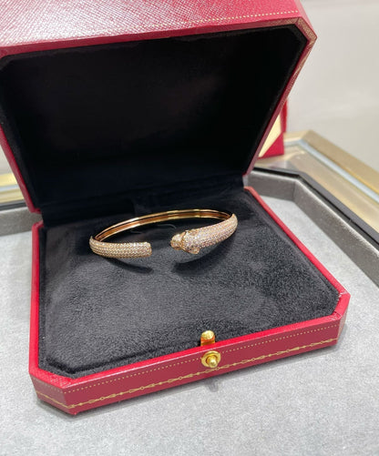 [LUCKY LOVE]PANTHERE FULL DIAMOND OPEN BRACELET