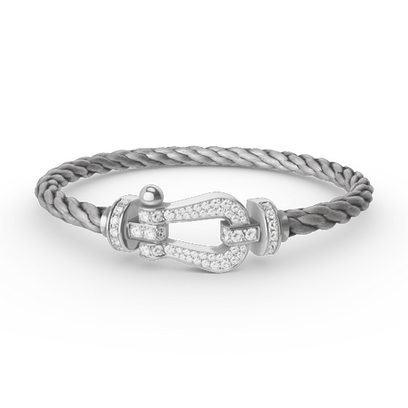 [LUCKY LOVE]FORCE LARGE HORSESHOE FULL DIAMOND BRACELET SILVER