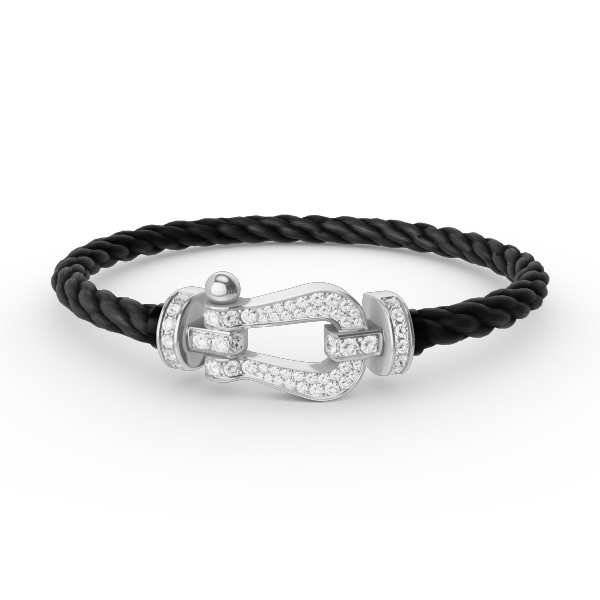 [LUCKY LOVE]FORCE LARGE HORSESHOE FULL DIAMOND BRACELET SILVER