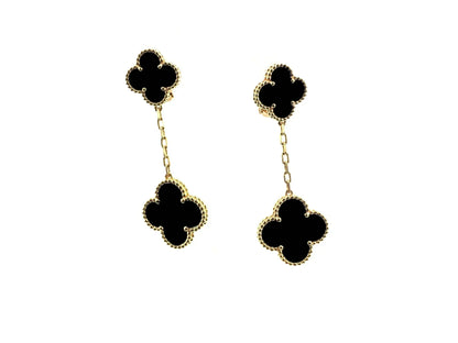[LUCKY LOVE]CLOVER 2 MOTIFS  EARRINGS (MULTIPLE CHOICESC