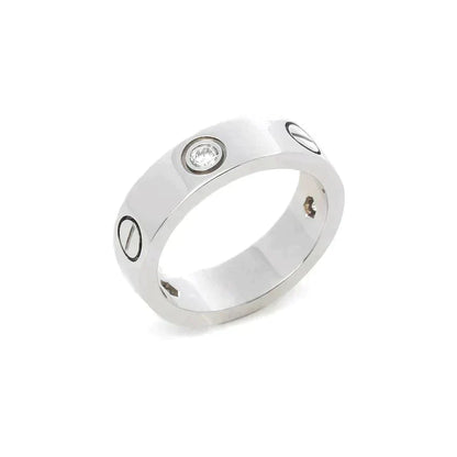 [LUCKY LOVE]LOVE RING 5.5MM 3 DIAMONDS SILVER
